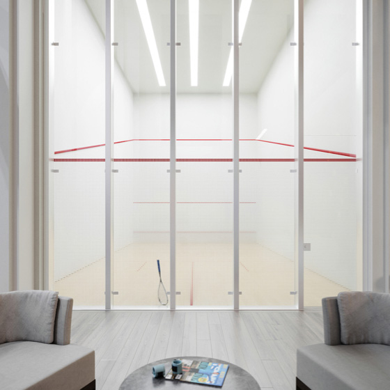 the waterline club squash court