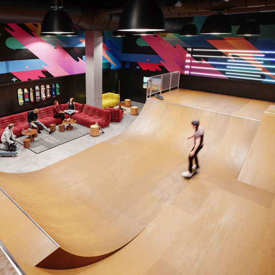 the waterline club indoor skate park