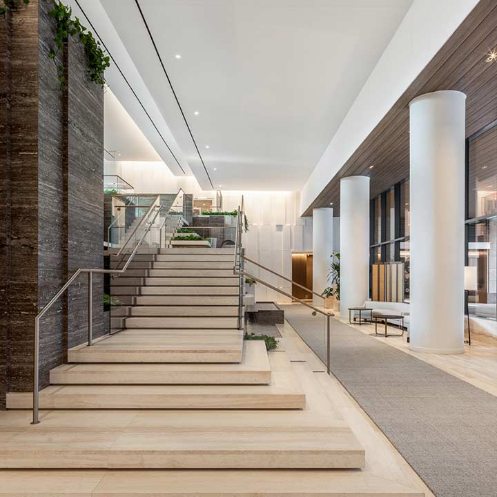 two waterline square lobby stairs